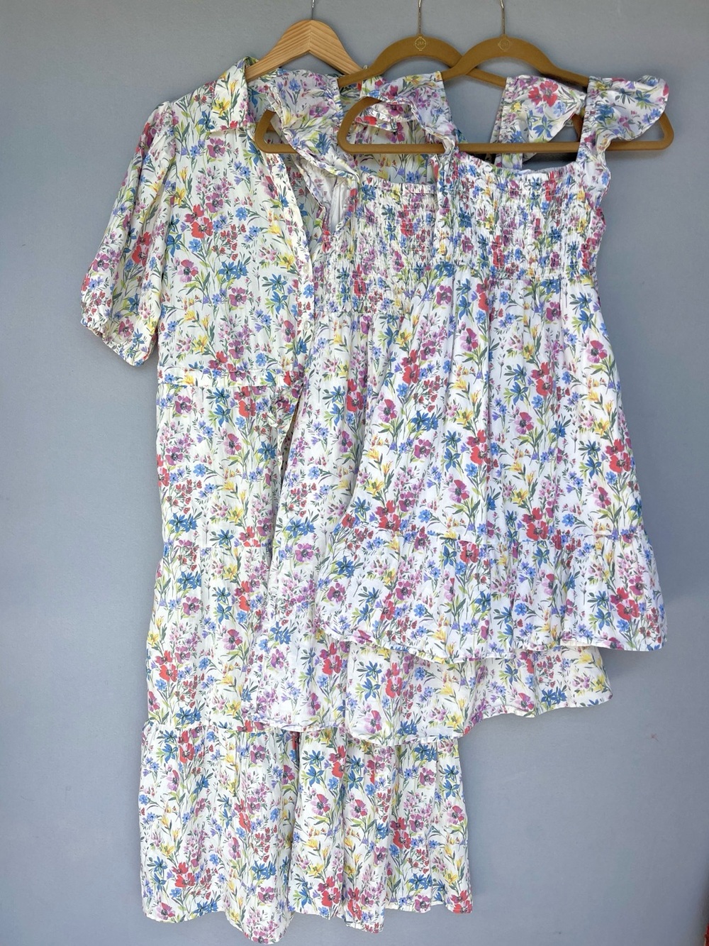 Gap Matching 3 Mommy & Me Floral Dresses Women's Small/Girls Medium & XL Cotton